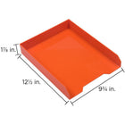 JAM Paper Stackable Paper Organizer Trays - Orange - 2 Pack-Stacked Letter Size Trays: 9.75 Inches Wide x 12.5 Inches Long x 3.875 Inches Tall
