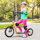 Aosom Kids Scooter with Adjustable Handlebar, Front and Rear Dual Brakes - Orange-Tire Diameter: Dia. 16" (front), Dia. 12" (rear) 