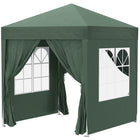 Outsunny 6.6' ft W x 6.6 ft L Pop Up Canopy Tent for Outdoor/Garden/Patio - Dark Green-6.6x6.6ft party tent with 4 removable walls, great for outdoor event use, like BBQ, flea market and more