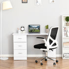 HOMCOM 47.25" Computer Desk with Storage - White-Three drawers and three open shelves for storage and organization 