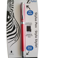 Zebra 2-in-1 Stylus Pen - Red-Sleek red metal finish