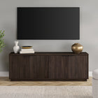 Hudson&Canal Mansfield TV Stand for TV's up to 78" - Alder Brown-Constructed of sturdy MDF and PVC materials in a handcrafted alder brown finish