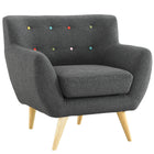 Modway Remark Upholstered Fabric Armchair - Grey-Non-marking foot caps