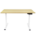 Ezywork Whole Piece Top Electric Standing Desk - White Frame / Wood Top-Height Adjustable Range: 28.75" - 47.6" (73cm - 121cm)