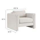 Modway Visible Boucle Fabric Armchair - Ivory-Boucle Fabric Upholstery