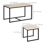 HOMCOM Nesting Coffee Table for Living Room - Natural Wood - 3 Pack-Easy to clean, simply wipe down with a damp cloth