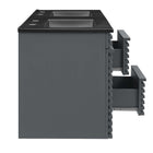 Modway Render 48" Wall-Mount Bathroom Vanity - Grey/Black-8