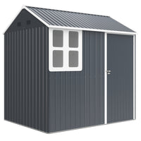 Outsunny 7' x 5.5' Outdoor Storage Shed with Lockable Door-36 ft² (3.3 ㎡) interior size offers an excellent amount of storage
