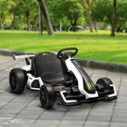 Aosom Kids 24V Battery Powered Go Kart with Adjustable Seat - White-Exciting drifting capabilities, adding adventure to every ride 