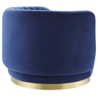 Modway Embrace Tufted Performance Velvet Swivel Chair - Gold Navy-Gold Metal Swivel Base