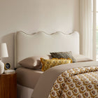Modway Athena Stain-Resistant Performance Velvet Full Size Headboard - Alabaster-Dense Foam Padding