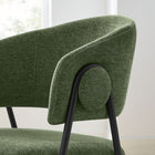 Modway Nella Upholstered Heathered Chenille Dining Chairs - Eucalyptus/Black - 2 Pack-Decorative Round Button