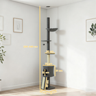 PawHut Floor to Ceiling Cat Tree - Adjustable Height 87"-94.5"-Thick Dia. 2.8" (7 cm) posts are fully wrapped in sisal for scratching
