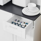 HOMCOM 71" H Kitchen Pantry Cabinet with Adjustable Shelf and Drawer - High Gloss White-Colour: High Gloss White 