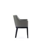 Manhattan Comfort Gansevoort 22.5" Modern Faux Leather Upholstered Dining Armchair - Pebble Grey-Seat Height: 19.5