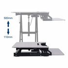 Rocelco Sit To Stand Hi-Lift Adjustable Height Desk Riser With Quick Release Keyboard Tray - Black-Easy assembly: just connect the quick-disconnect keyboard tray