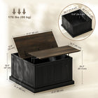 HOMCOM Lift Top Coffee Table with Charging Station and Storage - Black-Spacious hidden storage neatly conceals blankets, books, and other household clutter