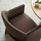 Modway Talia Performance Velvet Dining Armchair - Chocolate Brown-Fixed Padded Seat/Backrest