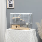 PawHut Hamsters and Gerbils Cage - White-Steel wire construction prevents pinching