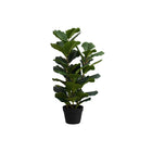 Monarch Specialties 32" Artificial Indoor Fiddle Tree - Floor - Black Pot-Add a vibrant burst of greenery to any floor of your home or office with this 32" tall artificial indoor fiddle tree in a 6" black pot