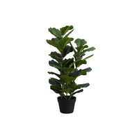 Monarch Specialties 32" Artificial Indoor Fiddle Tree - Floor - Black Pot-Add a vibrant burst of greenery to any floor of your home or office with this 32" tall artificial indoor fiddle tree in a 6" black pot
