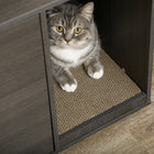 PawHut Cat Litter Box Enclosure with Scratching Pad - Black-An opening for easy in and out, and a scratching pad for paw grinding and avoid cat litter out 