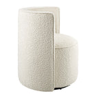 Modway Della Boucle Fabric Swivel Chair - Ivory-Non-Marking Foot Pads