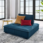 Modway Saunter Tufted Fabric Armless Chair - Azure-Polyester Fabric Upholstery
