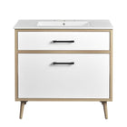 Modway Maverick 36" Bathroom Vanity - White/Oak-9