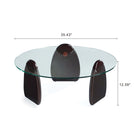 Manhattan Comfort Artesia 35.43" Modern Glam Coffee Table - Dark Walnut-Features Contemporary Dark Walnut Solid Wood Base