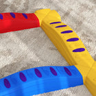 Qaba Kids Balance Beam with Non-Slip Foot Pads - Multicoloured - Set of 12-Easily assembled, disassembled, and portable for convenience 