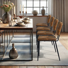 Homy Casa Conference Chairs - Suede Brown Fabric - 4 Pack-Ergonomic backrest supports the spine and encourages better posture.