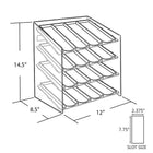 Azar Displays 4-Tier 16 Compartment Pegboard Cosmetic Counter Display (222484)-Dimensions: 14.5"H x 12"W x 8.5"D