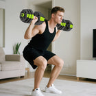 Soozier 4-in-1 Adjustable Dumbbell Set - 55 lb Free Weights Set - Green-Add or lower the weight, ensuring a comfortable workout 