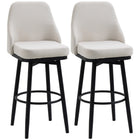 HOMCOM Bar Height Swivel Bar Stools with Steel Legs - Cream White - 2 Pack-Set of two high bar stools with a classic style

