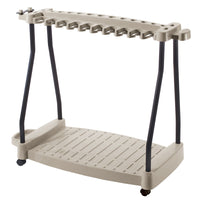 Suncast Tool Rack with Wheels - Taupe-Steel core structure provides strength and stability.