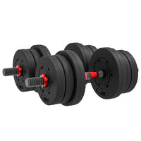 Soozier 44 lb 2-in-1 Adjustable Dumbbells Weight Set-44 lb (20 kg) total weight, build up how you want