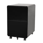 Geelong 2-Drawer Rounded Filing Cabinet - Black-Steel construction with Black finish