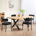 HOMCOM Dining Chairs with Steel Legs for Kitchen - Black - Set of 4-Soft padded seats deliver exceptional comfort