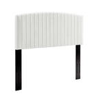 Modway Alessi Performance Velvet Queen Platform Bed with Tapered Wood Legs - White-Channel Tufted Headboard