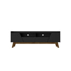 Manhattan Comfort Marcus 70.86" Mid-Century Modern TV Stand - Matte Black-Mid-Century Modern Free Standing TV Stand for Living Room and Bedroom use