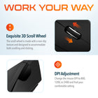 Delton S12 Wireless Rechargeable Ergonomic Computer Mouse - Right Handed - Black-The ergonomic wireless mouse includes a 2.4GHz USB dongle, providing a stable connection up to 30 feet away.