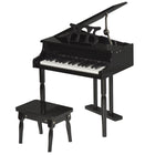HOMCOM Modern Kids Piano - 30 Keys - Mini Toy - Black - Set of 2-Durable construction with MDF and ABS materials 