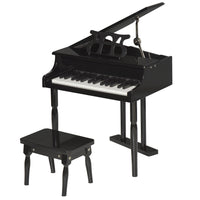 HOMCOM Modern Kids Piano - 30 Keys - Mini Toy - Black - Set of 2-Durable construction with MDF and ABS materials 
