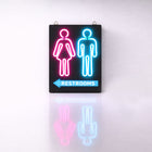 Futech Indoor Restroom Sign - 8.75" x 11.5" - Blue/Red Neon-Modern Neon-Style Look: LED tubing delivers a classic neon appearance with lower energy use, perfect for windows, counters, or indoor displays.