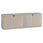 Hudson&Canal Fitzroy TV Stand for TV's up to 78" - Alder White-Features four doors with enclosed cabinets and 4 shelves for ample storage