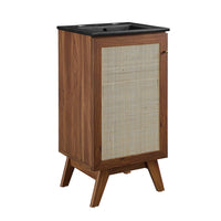 Modway Soma 18" Bathroom Vanity - Walnut/Black-MDF and Particleboard