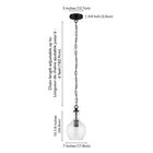 Hudson&Canal Verona 7" Wide Pendant with Glass Shade - Blackened Bronze/Seeded-Product Dimensions: 7" L x 7" W x 11" H