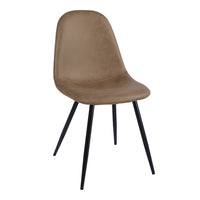 FurnitureR Dining Side Chairs - Vintage Brown - 4 Pack-Vintage brown PU
