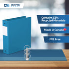Davis Group Premium Economy Binder - Round Ring - 2" - Turquoise Blue - 6 Pack-Ideal for Conferences, Reference, Colleges & Universities